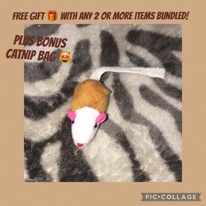 Brown rattle sound catnip mouse w/ catnip bonus